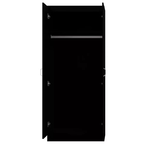 Tunis 2 Door Wardrobe Black Bedroom Furniture Cupboard Metal T-Bar Handles - Image 4