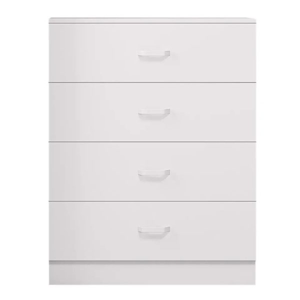 Tunis 4 Drawer Chest Of Drawers Sideboard with Metal T-Bar Handles Matt White - Image 5