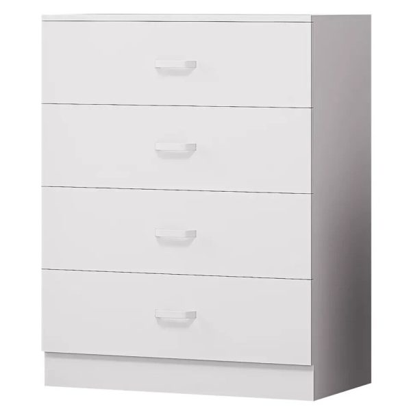 Tunis 4 Drawer Chest Of Drawers Sideboard with Metal T-Bar Handles Matt White - Image 6