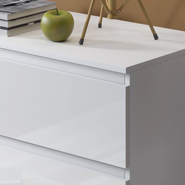 White High Gloss Chest Of 8 Drawers Bedroom Furniture Scratch Resistant - Image 6