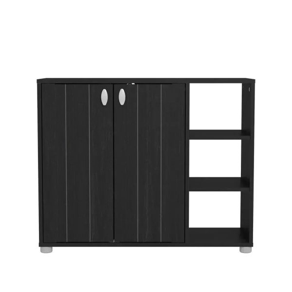 Bideford Compact Shoe Cabinet Rustic Black Oak 11 to 15 pairs - Image 6