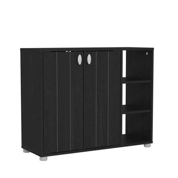 Bideford Compact Shoe Cabinet Rustic Black Oak 11 to 15 pairs - Image 7