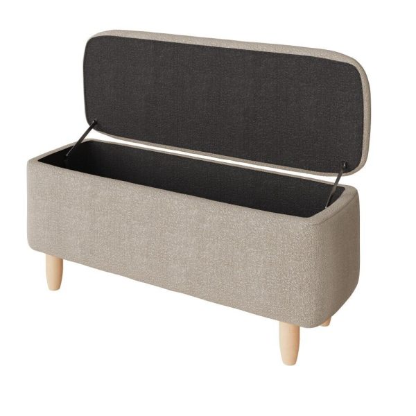 Florence Boucle Bedroom Hall Ottoman Storage Window Seat Bench Stone Grey - Image 5