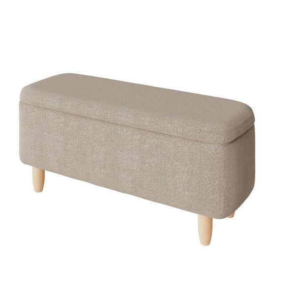 Florence Boucle Bedroom Hall Ottoman Storage Window Seat Bench Stone Grey