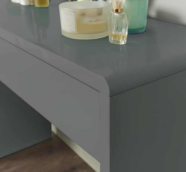 Grey Gloss Bedroom Dressing Table Office Desk Hallway Console Stylish Minimalist - Image 3