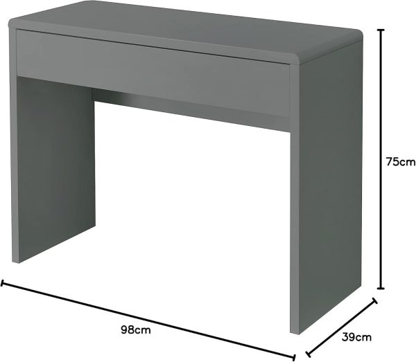 Grey Gloss Bedroom Dressing Table Office Desk Hallway Console Stylish Minimalist - Image 5