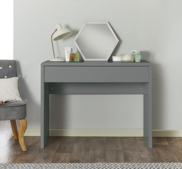 Grey Gloss Bedroom Dressing Table Office Desk Hallway Console Stylish Minimalist - Image 7