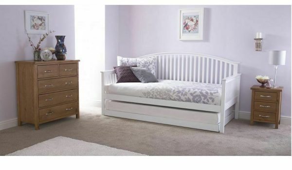 Madrid White Wooden Single Daybed with Trundle - Image 3