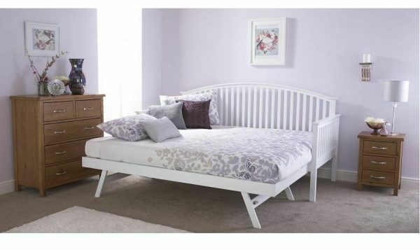 Madrid White Wooden Single Daybed with Trundle - Image 4