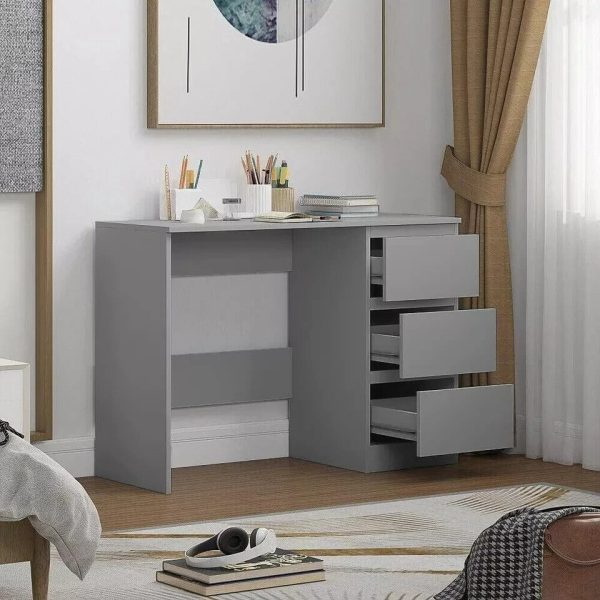 Matt Grey Dressing Table 3 Drawers Matt Frame Home Office Desk scratch resistant - Image 3