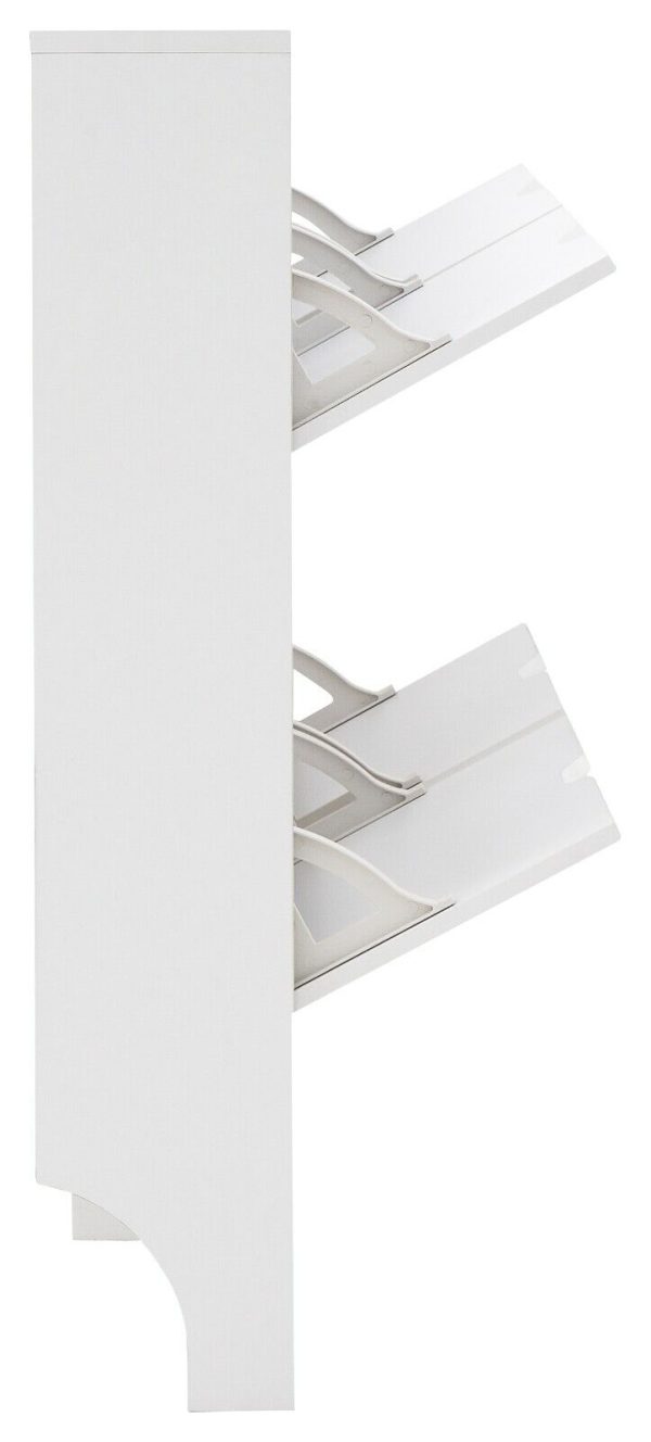 NARROW 4 DRAWER SHOE CABINET WHITE - Image 12