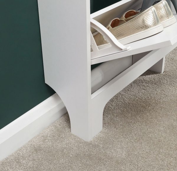 NARROW 4 DRAWER SHOE CABINET WHITE - Image 6