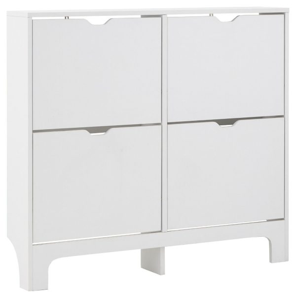 NARROW 4 DRAWER SHOE CABINET WHITE - Image 7