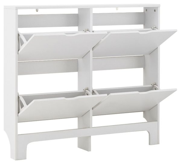 NARROW 4 DRAWER SHOE CABINET WHITE - Image 8