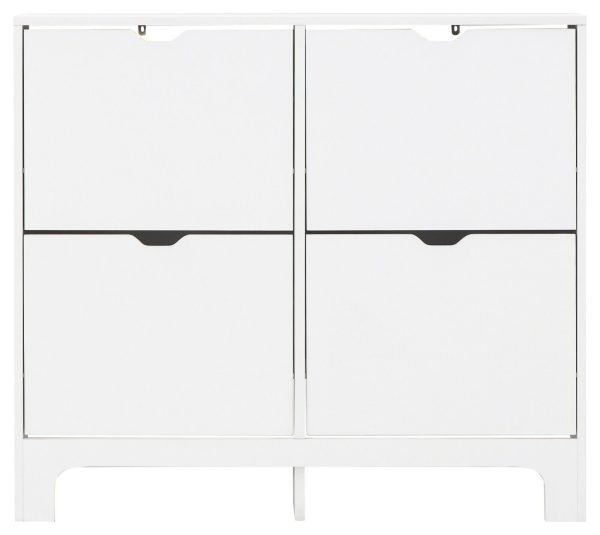 NARROW 4 DRAWER SHOE CABINET WHITE - Image 9