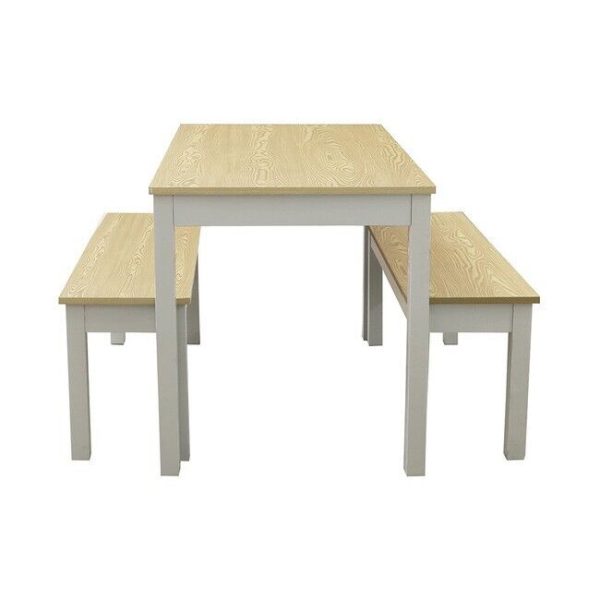 Ohio Oak & Lamp Grey Bench dining set seats 4