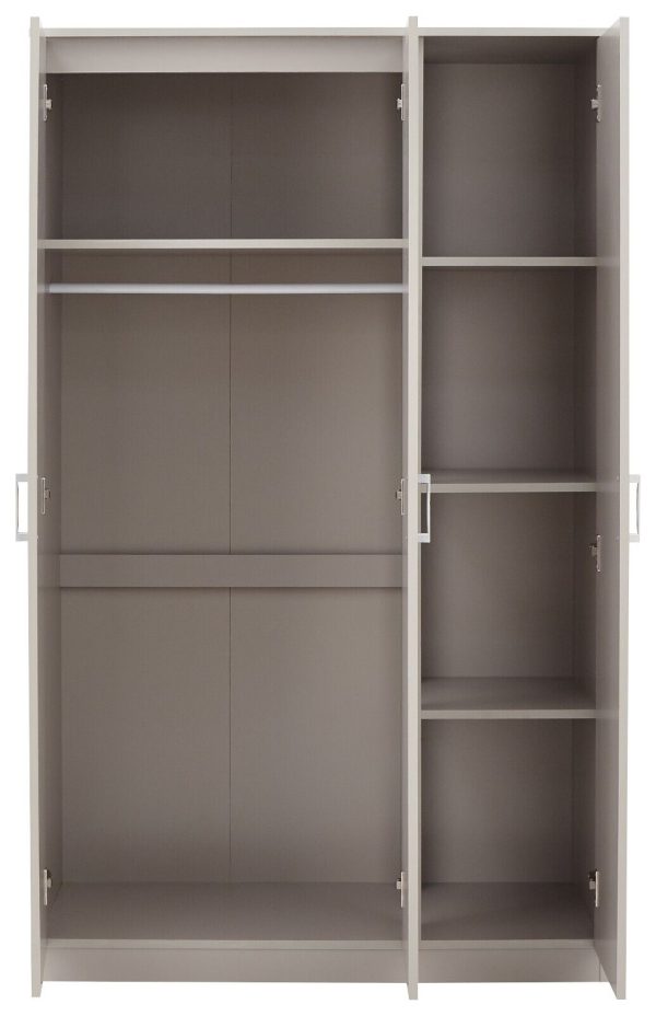 Panama 4 Piece 3 Door Wardrobe Set 2x bed side 3+2 drawer chest of drawers Grey - Image 5