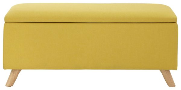 Secreto Fabric Bedroom, Hallway Ottoman Storage Window Seat Bench Mustard - Image 3