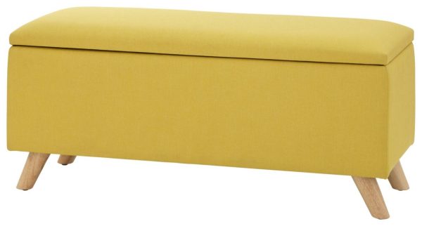 Secreto Fabric Bedroom, Hallway Ottoman Storage Window Seat Bench Mustard - Image 5