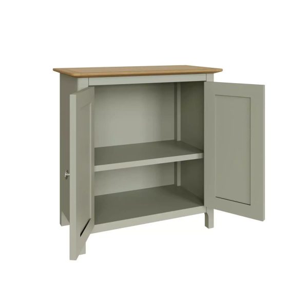 Sideboard Oak Veneered Top 2 Large Doors Sage Green Finish ASSEMBLED - Image 7