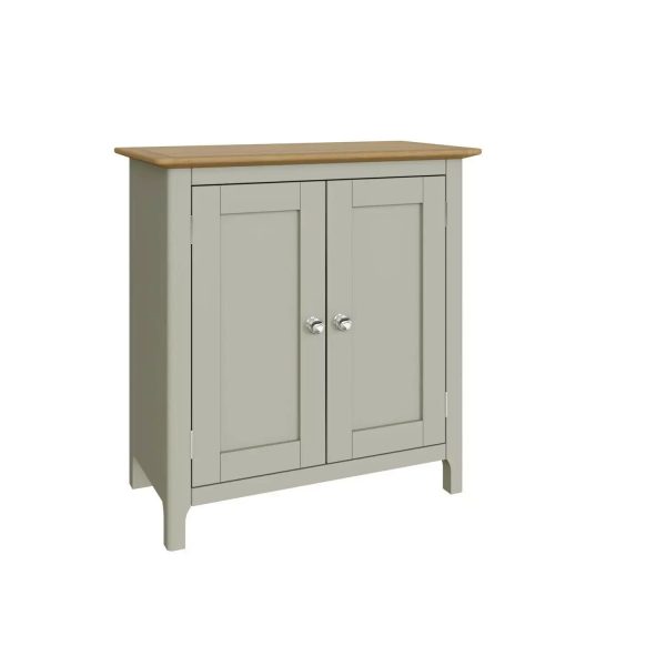 Sideboard Oak Veneered Top 2 Large Doors Sage Green Finish ASSEMBLED - Image 8