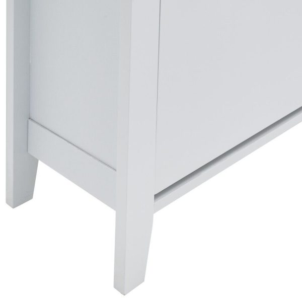 White Deluxe 2 Door 1 Drawer Shoe Storage Cabinet Storage Hallway Entryway - Image 9