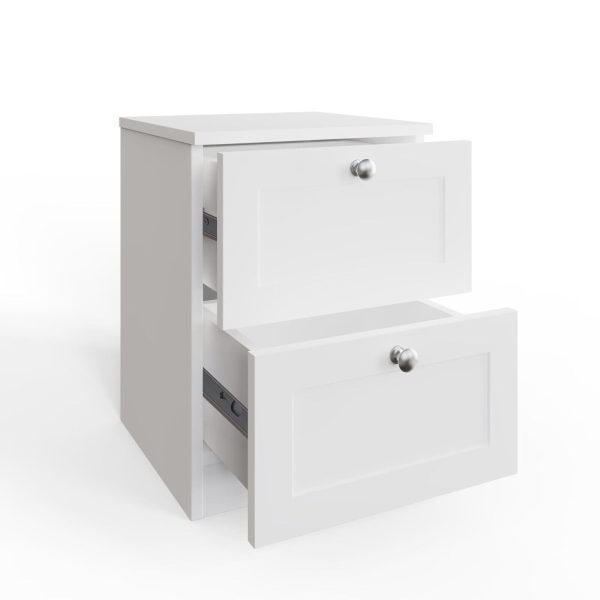 ARTUS 2 DRAWER BEDSIDE CABINET TABLE MATT WHITE - Image 3