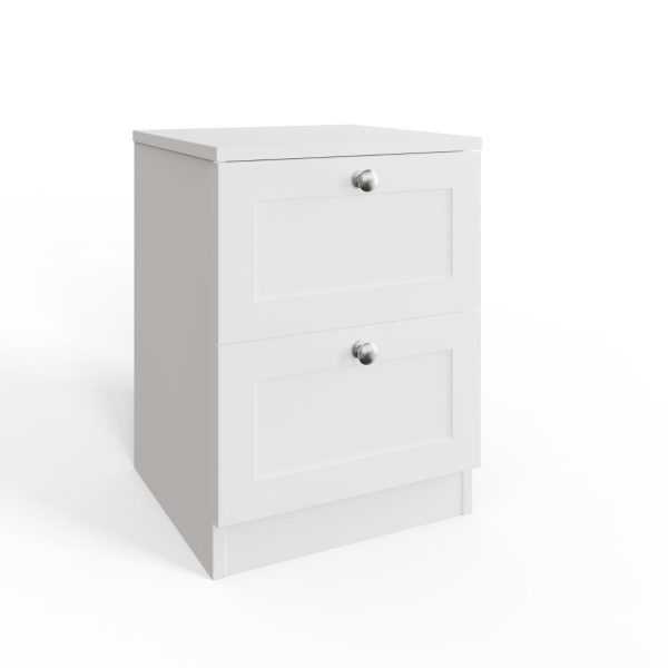 ARTUS 2 DRAWER BEDSIDE CABINET TABLE MATT WHITE - Image 4