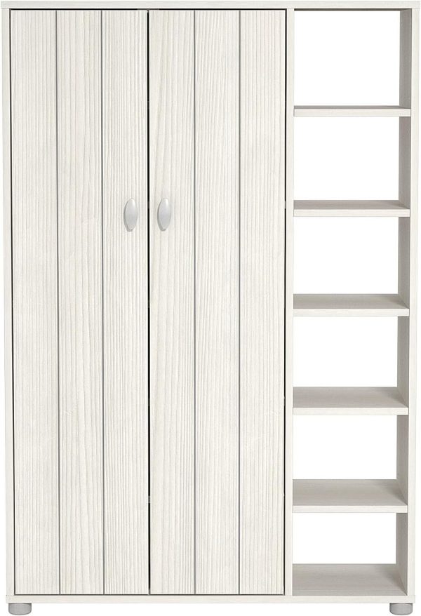 Bideford Tall Shoe Storage Unit with Cupboards White for Hallway living Bed Room - Image 4