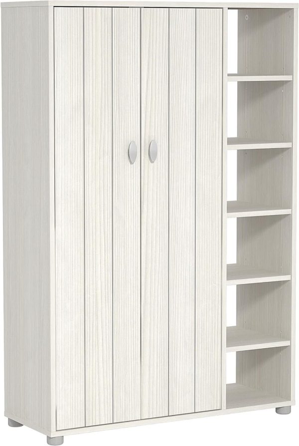 Bideford Tall Shoe Storage Unit with Cupboards White for Hallway living Bed Room - Image 6