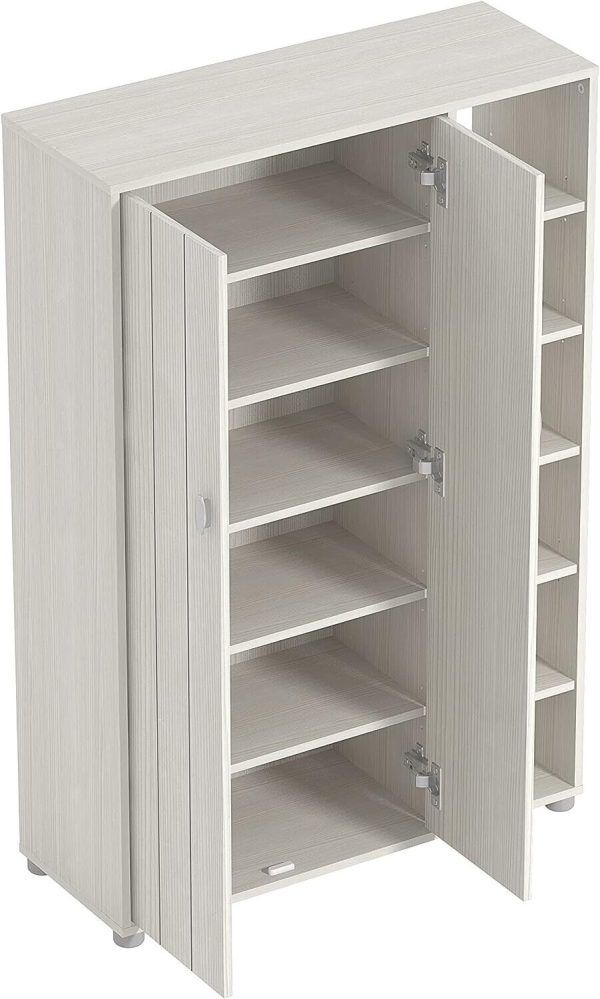 Bideford Tall Shoe Storage Unit with Cupboards White for Hallway living Bed Room - Image 7