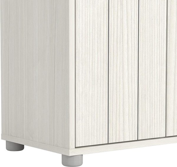 Bideford Tall Shoe Storage Unit with Cupboards White for Hallway living Bed Room - Image 8