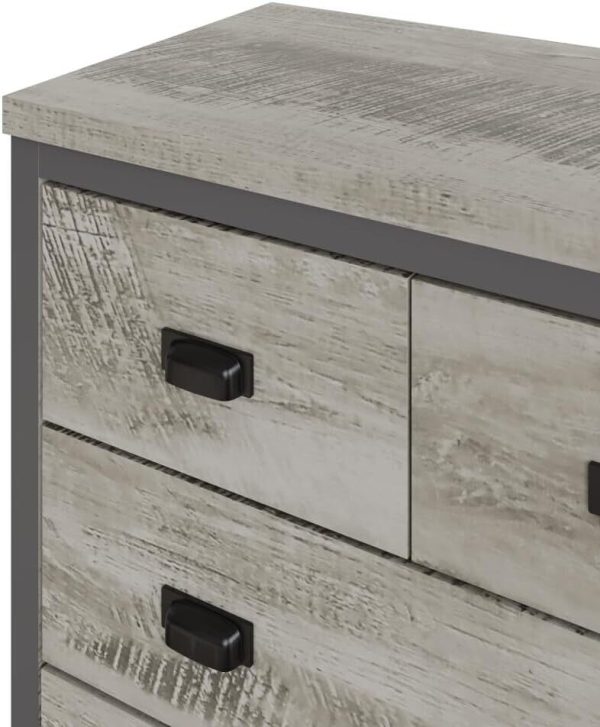 Boston 2+2 Chest of 4 Drawers - Grey Industrial distressed-effect finish - Image 5