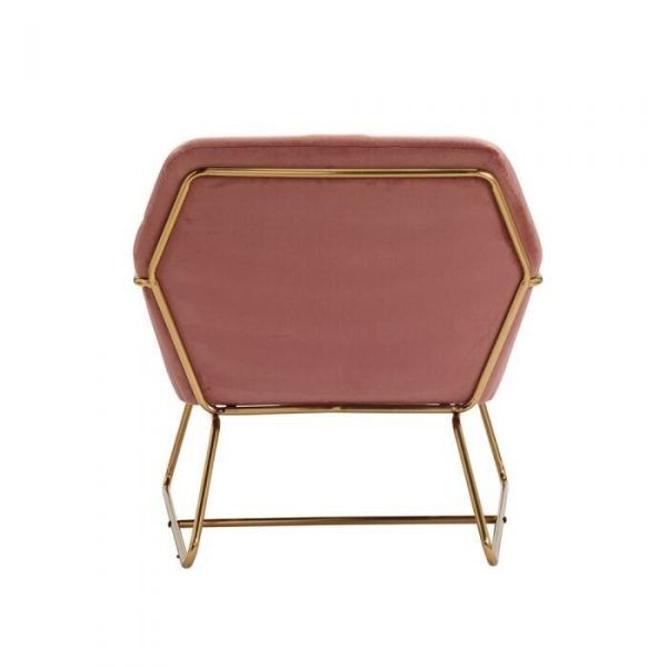 CHARLES VELVET PINK ARMCHAIR GOLD LEGS  OCCASIONAL SEAT not original box - Image 4