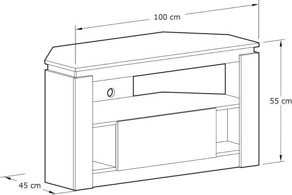 Canyon TV Unit, Grey Oak, H55 W100 D45 - Image 3