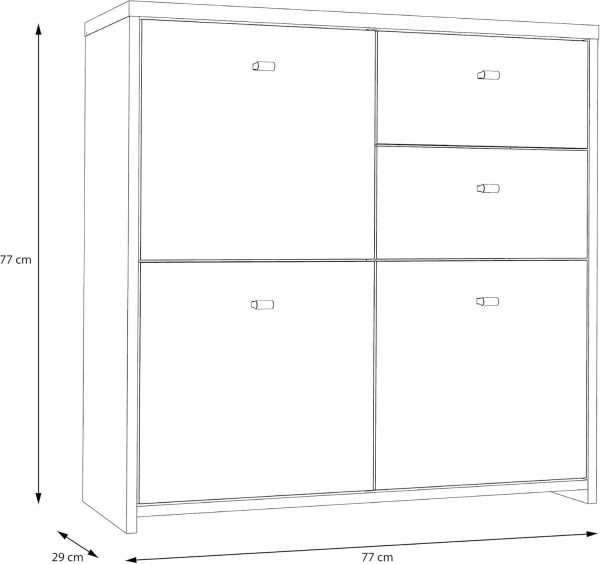 Forte Best Chest of 2 Drawers and 3 Doors Artisan Oak/White Sideboard Multi Use - Image 4