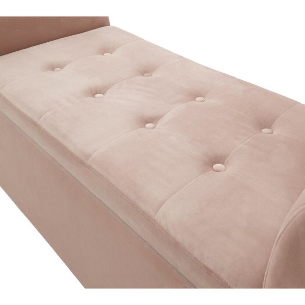 Genoa Window Seat Luxurious Blush Pink Chenille Fabric - Image 10