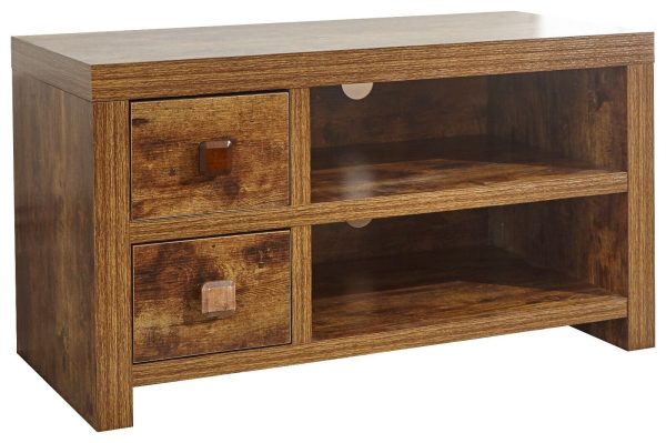 Jakarta 2 Drawer 2 Shelf TV Media Entertainment Unit distressed style - Image 6