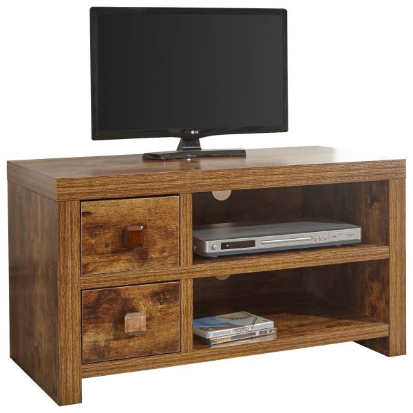 Jakarta 2 Drawer 2 Shelf TV Media Entertainment Unit distressed style - Image 7