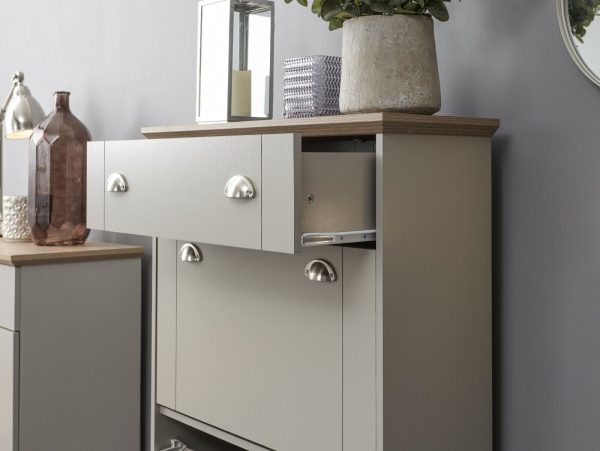 KENDAL DELUXE SHOE CABINET GREY - Image 4