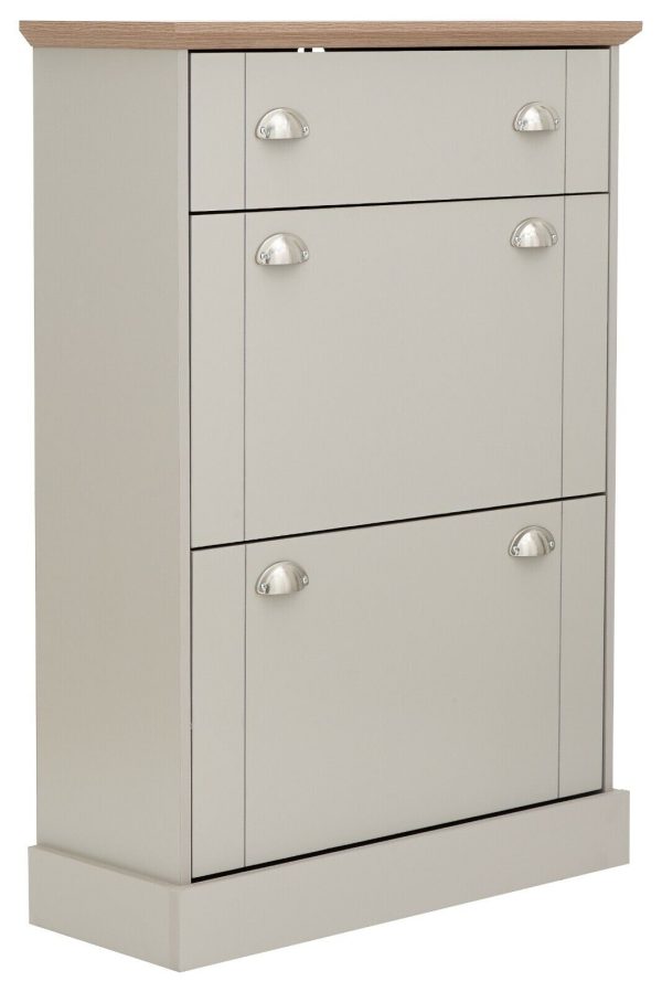 KENDAL DELUXE SHOE CABINET GREY - Image 5