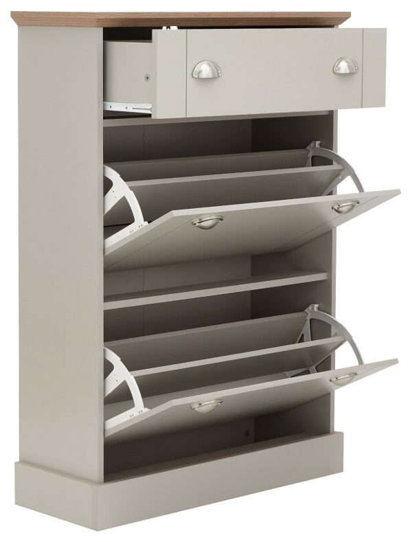 KENDAL DELUXE SHOE CABINET GREY - Image 6