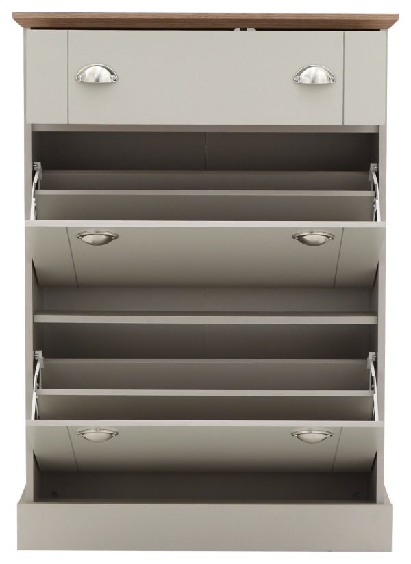 KENDAL DELUXE SHOE CABINET GREY - Image 7