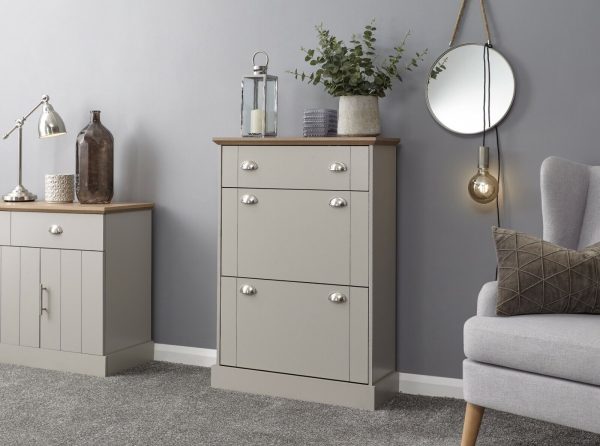 KENDAL DELUXE SHOE CABINET GREY