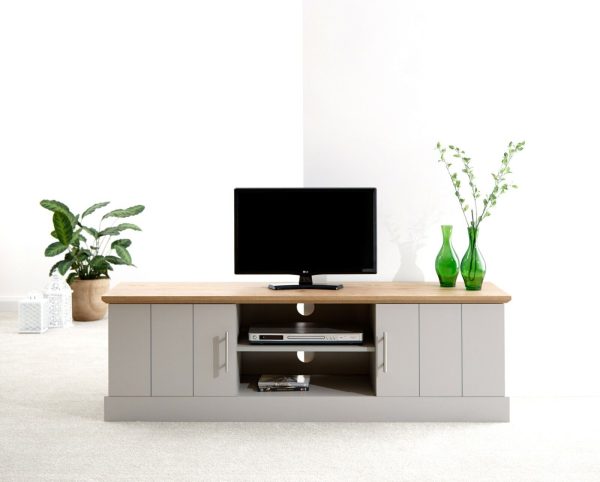 Kendal Large TV Unit Grey Oak colour top - Image 11