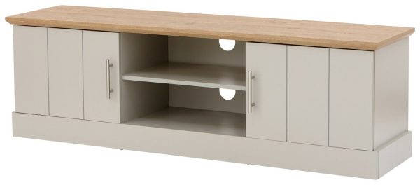 Kendal Large TV Unit Grey Oak colour top - Image 4