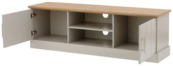 Kendal Large TV Unit Grey Oak colour top - Image 5