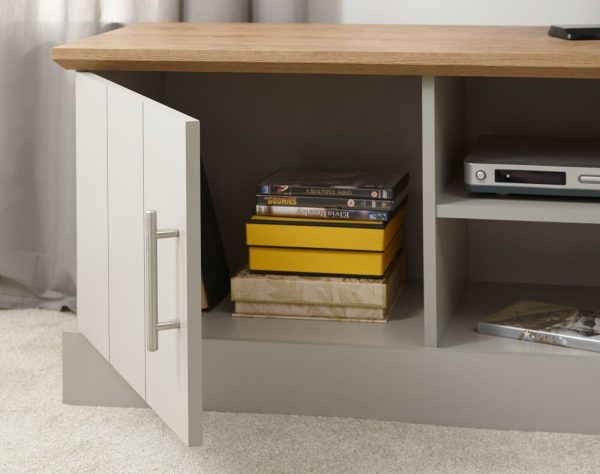 Kendal Large TV Unit Grey Oak colour top - Image 6