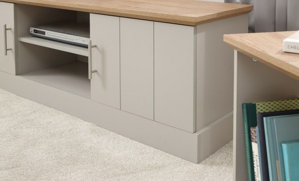 Kendal Large TV Unit Grey Oak colour top - Image 8