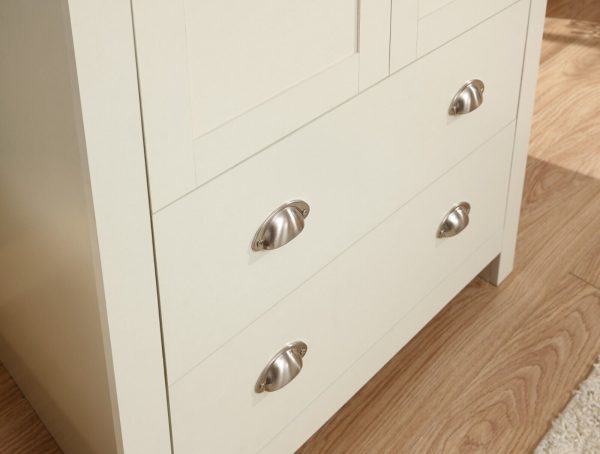 Lancaster 2 Door 2 Drawer Wardrobe - Cream - Image 11